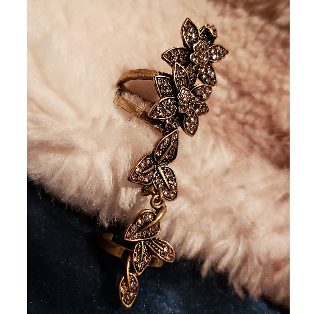 💛 JEWELMINT Rose Gold Statement Floral Ring 💛 - Picture 3 of 4